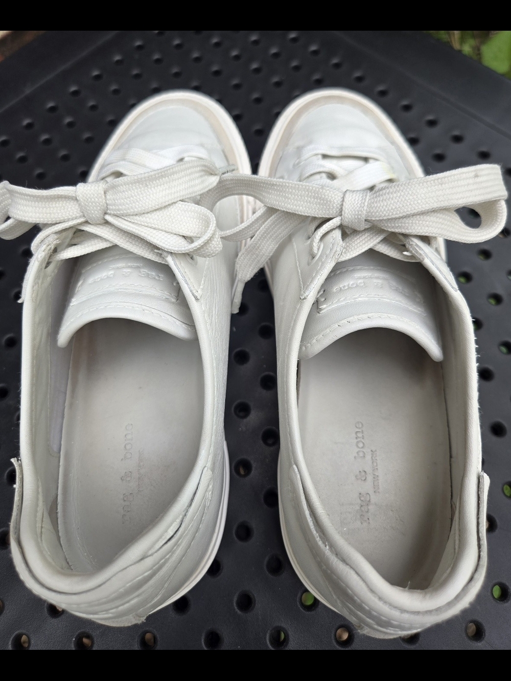 Rag & Bone White RB Army Low-Top Leather Sneakers Size 38.5 (US 8.5) Womens - Picture 3 of 7